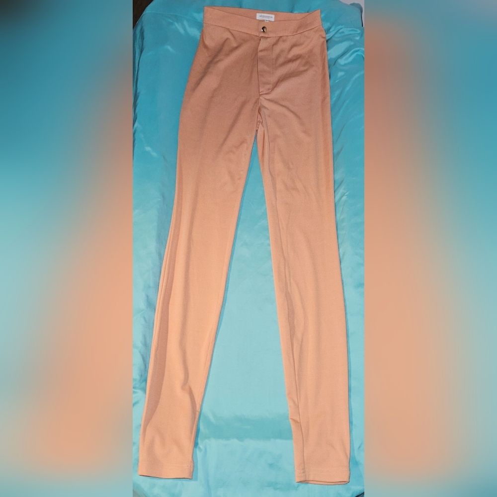 Mistress Rocks Right Now' Peach Neoprene Jersey Leggings